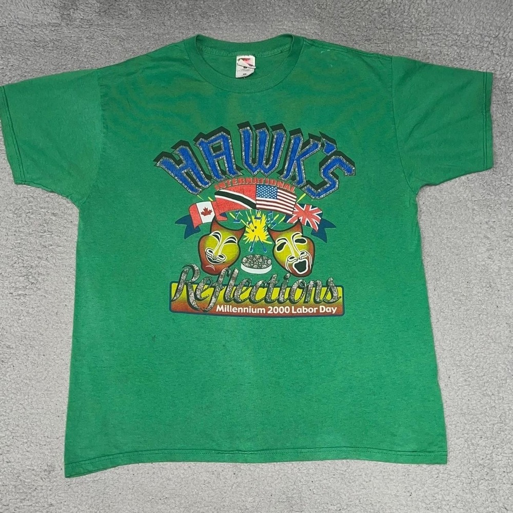 VTG Hawks International Reflections T Shirt XL Labor Day Parade Brooklyn NY 2000